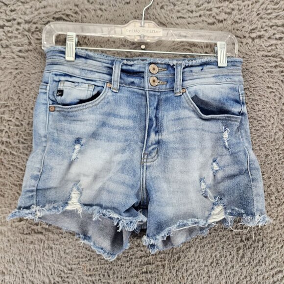 KanCan Short Womens 27 Blue Stretch Mid Rise Denim Jean Cut Off - Picture 1 of 12